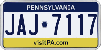 PA license plate JAJ7117