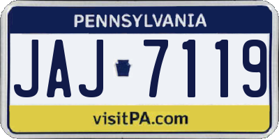 PA license plate JAJ7119