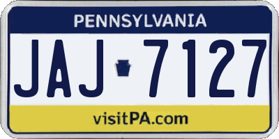 PA license plate JAJ7127