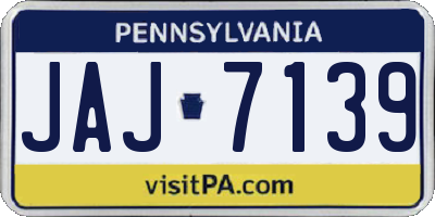 PA license plate JAJ7139