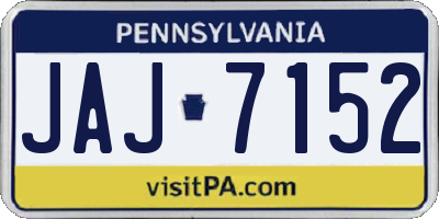 PA license plate JAJ7152