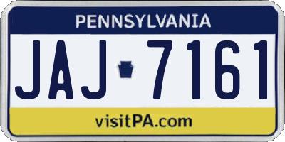 PA license plate JAJ7161
