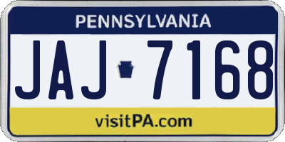 PA license plate JAJ7168