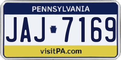 PA license plate JAJ7169