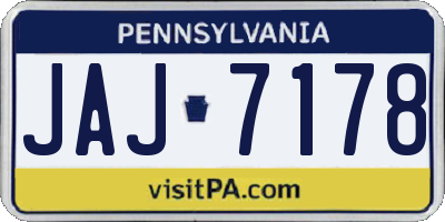PA license plate JAJ7178