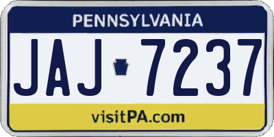 PA license plate JAJ7237