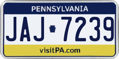 PA license plate JAJ7239