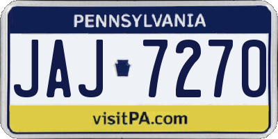 PA license plate JAJ7270