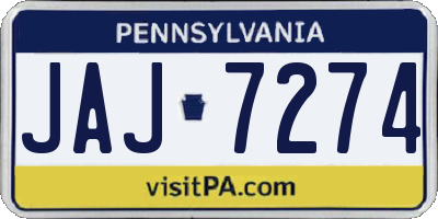 PA license plate JAJ7274