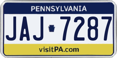PA license plate JAJ7287