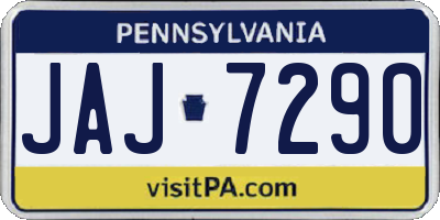 PA license plate JAJ7290