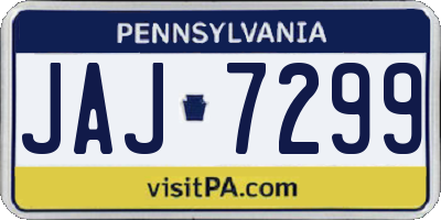 PA license plate JAJ7299
