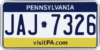 PA license plate JAJ7326