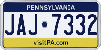 PA license plate JAJ7332