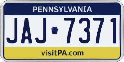 PA license plate JAJ7371