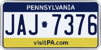 PA license plate JAJ7376