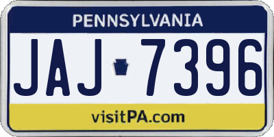PA license plate JAJ7396