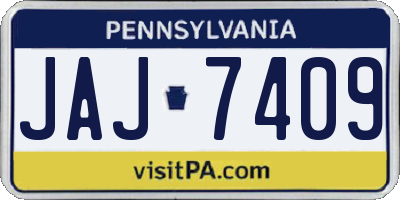 PA license plate JAJ7409