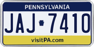 PA license plate JAJ7410