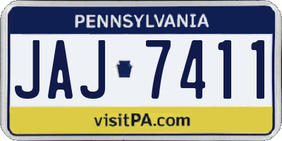 PA license plate JAJ7411