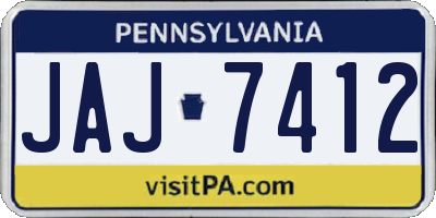 PA license plate JAJ7412
