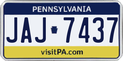 PA license plate JAJ7437