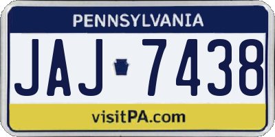 PA license plate JAJ7438