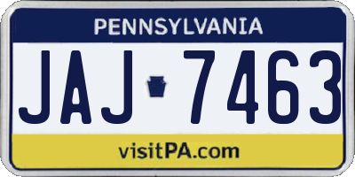 PA license plate JAJ7463