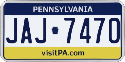 PA license plate JAJ7470