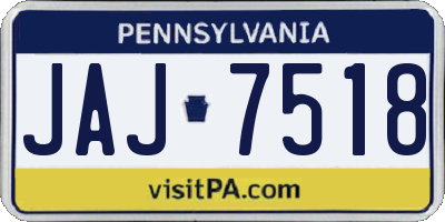 PA license plate JAJ7518