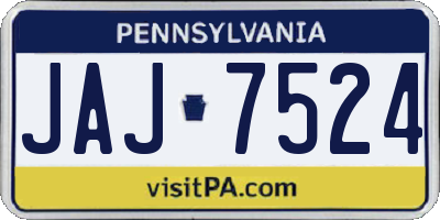 PA license plate JAJ7524