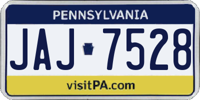 PA license plate JAJ7528