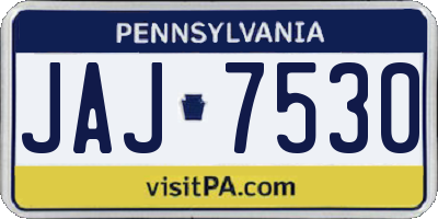 PA license plate JAJ7530