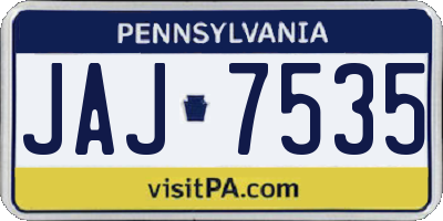 PA license plate JAJ7535