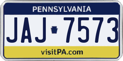 PA license plate JAJ7573
