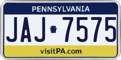 PA license plate JAJ7575