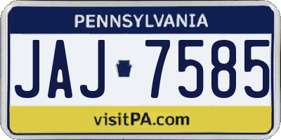 PA license plate JAJ7585