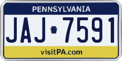 PA license plate JAJ7591