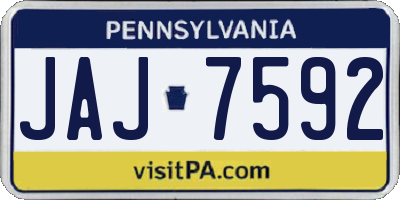 PA license plate JAJ7592