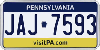PA license plate JAJ7593