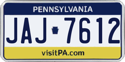 PA license plate JAJ7612