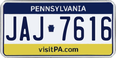 PA license plate JAJ7616