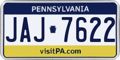 PA license plate JAJ7622