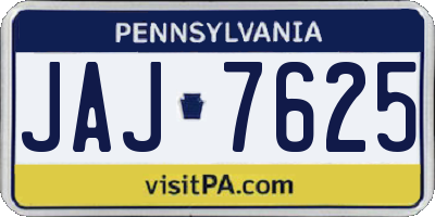 PA license plate JAJ7625