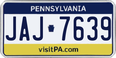 PA license plate JAJ7639