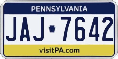PA license plate JAJ7642