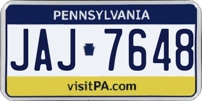 PA license plate JAJ7648