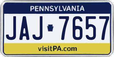 PA license plate JAJ7657