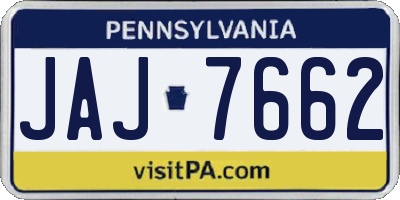 PA license plate JAJ7662