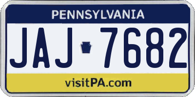 PA license plate JAJ7682